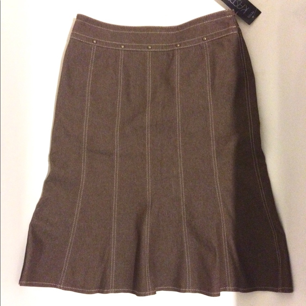 DONATED Brown skirt a-line flare Kasper 4 petite
